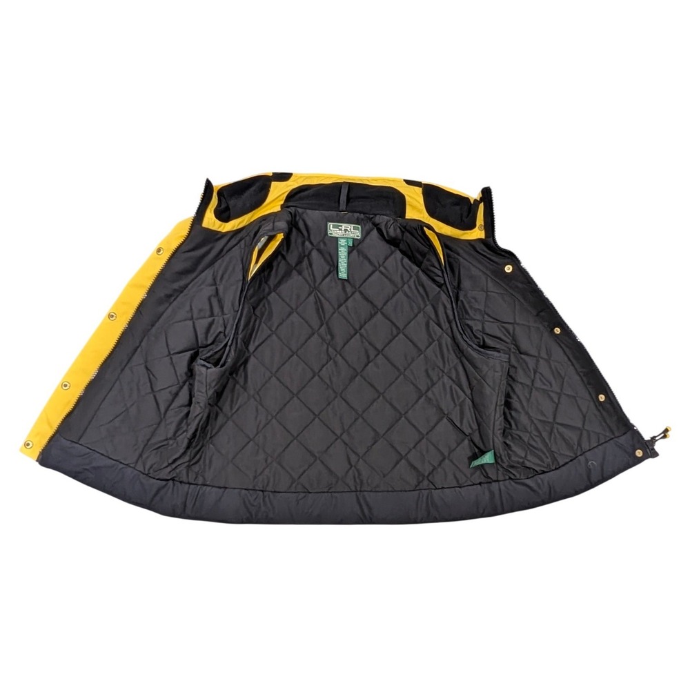 Ralph Lauren L RL Active Women's Yellow Black Colorblock Puffer Vest Size L - Picture 5 of 12